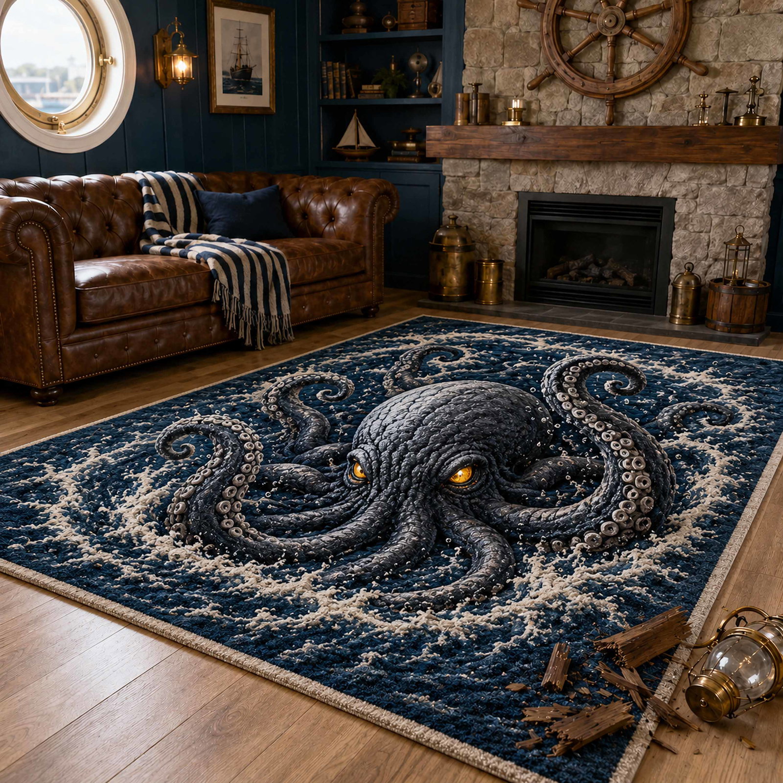 Shadow Current Area Rug - Non-Slip Washable 3D Print Rug for Living Room & BedroomTVC210849