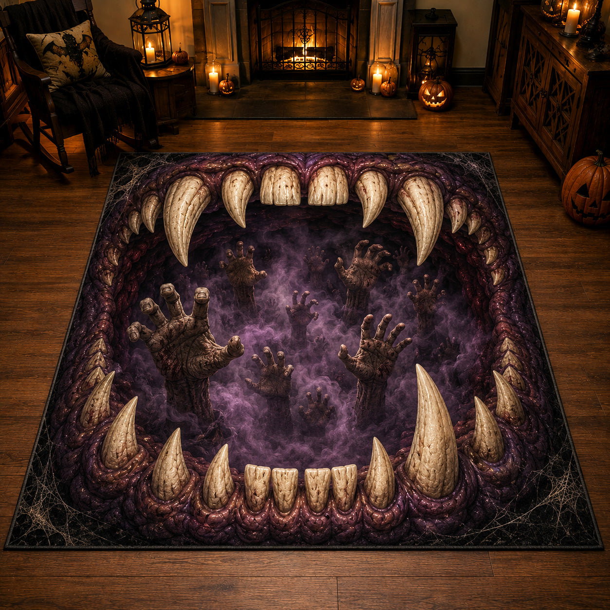 Shadow Maw Area Rug - Non-Slip Washable 3D Print Rug for Living Room & BedroomTVC2108120
