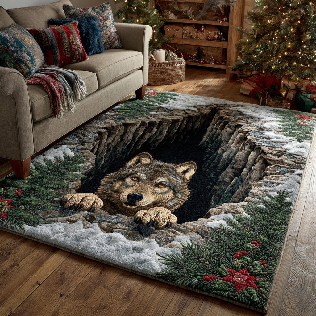 Shadow Wolf Lair Area Rug - Non-Slip Washable 3D Print Rug for Living Room & BedroomTVC2108119