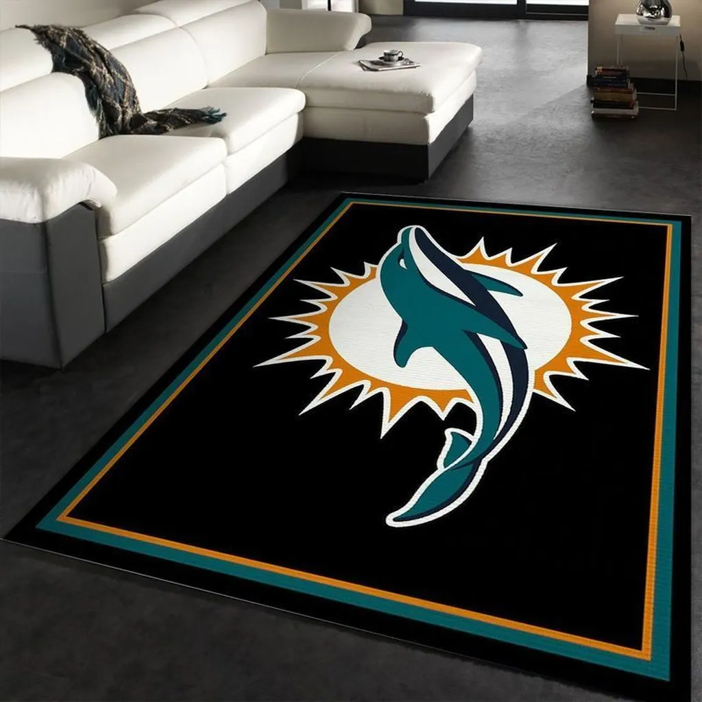 Shark Area Rug Modern Design for Living Room Decor Black and Teal