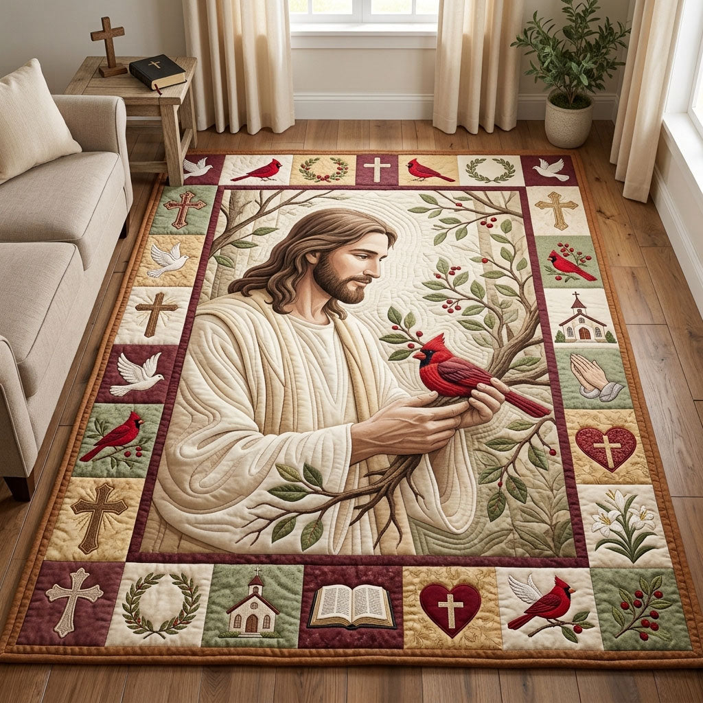 Shepherd And Cardinal Area Rug - Non-Slip Washable 3D Print Rug for Living Room & BedroomTVC210858