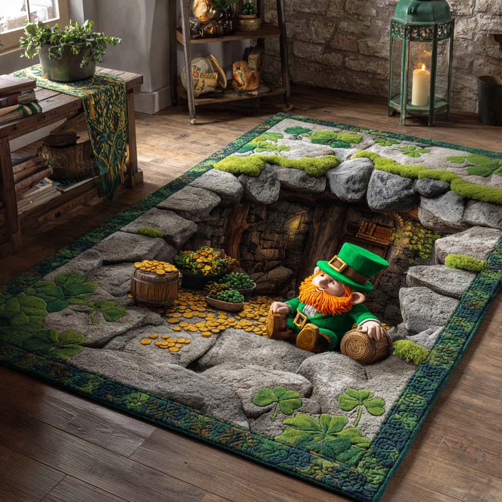 Shimmering Luck Portal Area Rug - Non-Slip Washable 3D Print Rug for Living Room & BedroomTVC2108119