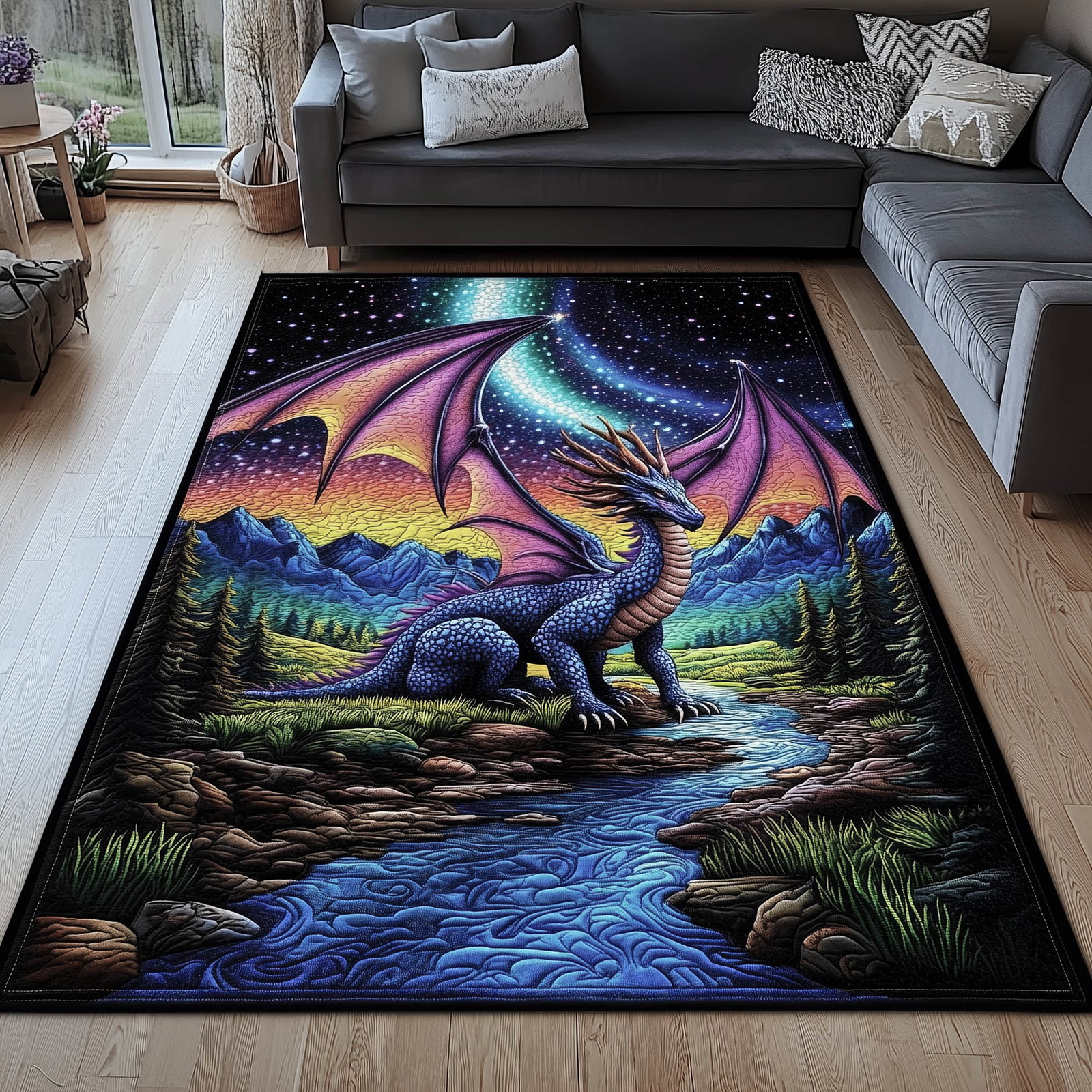 Shimmering Wings Area Rug - Non-Slip Washable 3D Print Rug for Living Room & BedroomTVC2108155