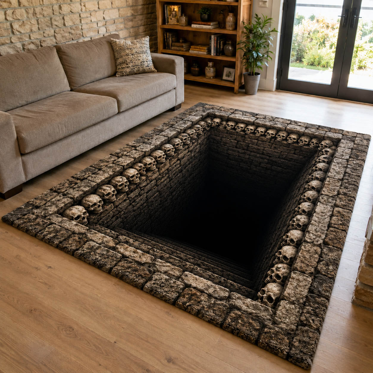 Silent Abyss Area Rug - Non-Slip Washable 3D Print Rug for Living Room & BedroomTVC2108119