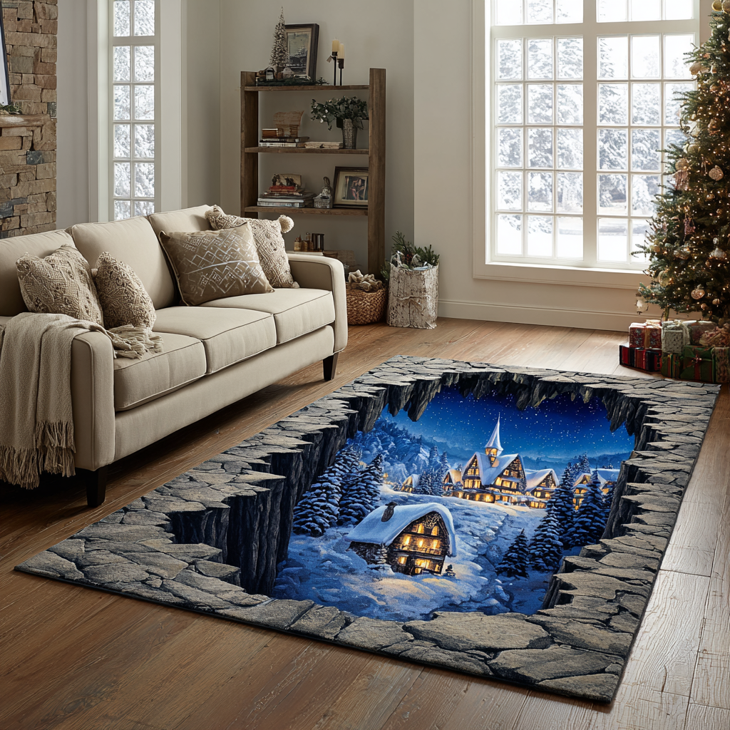Silent Cabin Area Rug - Non-Slip Washable 3D Print Rug for Living Room & BedroomTVC2108118