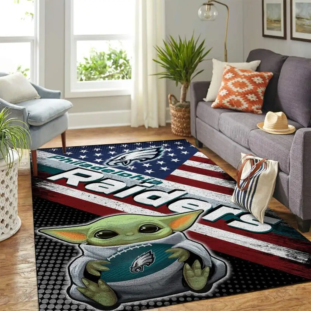 Skull Pattern Area Rug Decorative Living Room Carpet Black and Green