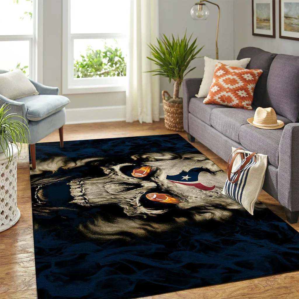 Skull Rug for Modern Living Room Decoration Blue and Purple