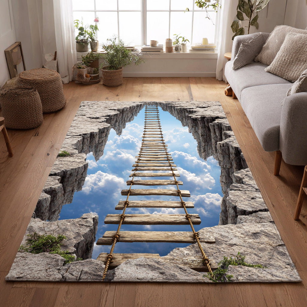 Skywalk Rift Area Rug - Non-Slip Washable 3D Print Rug for Living Room & BedroomTVC2108117