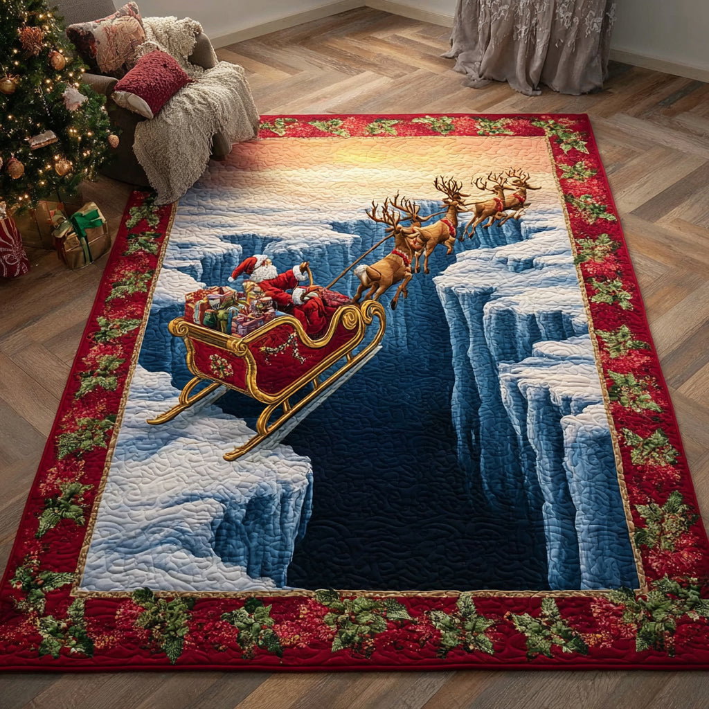 Sleigh Santa Claus Christmas Area Rug - Non-Slip Washable 3D Print Rug for Living Room & BedroomTVC2108117