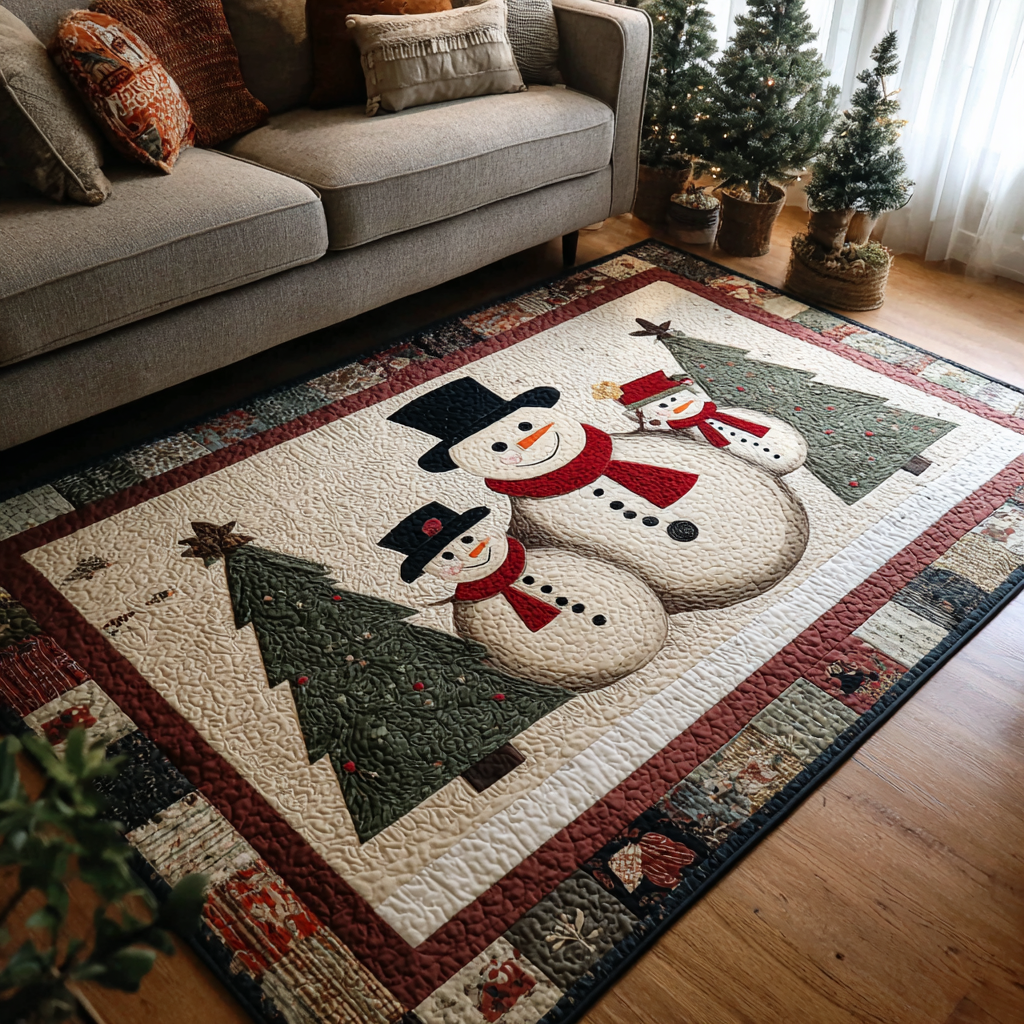 Snowman Dream Area Rug - Non-Slip Washable 3D Print Rug for Living Room & BedroomTVC2108116
