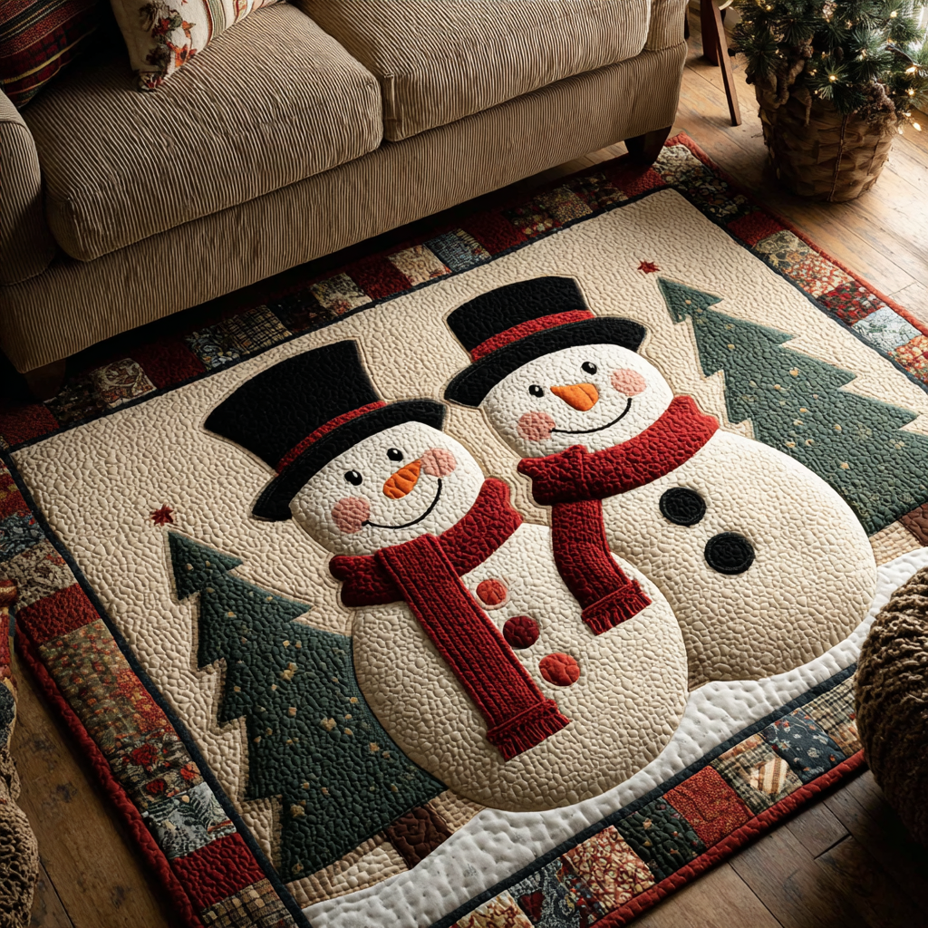 Snowman Joy Area Rug - Non-Slip Washable 3D Print Rug for Living Room & BedroomTVC2108116