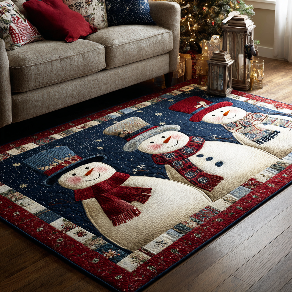 Snowman Spirit Area Rug - Non-Slip Washable 3D Print Rug for Living Room & BedroomTVC2108116