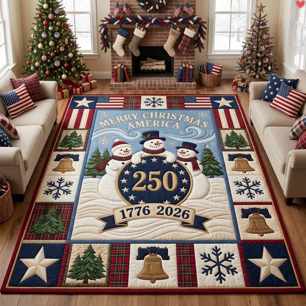Snowmen Liberty Christmas Area Rug - Non-Slip Washable 3D Print Rug for Living Room & BedroomTVC210869