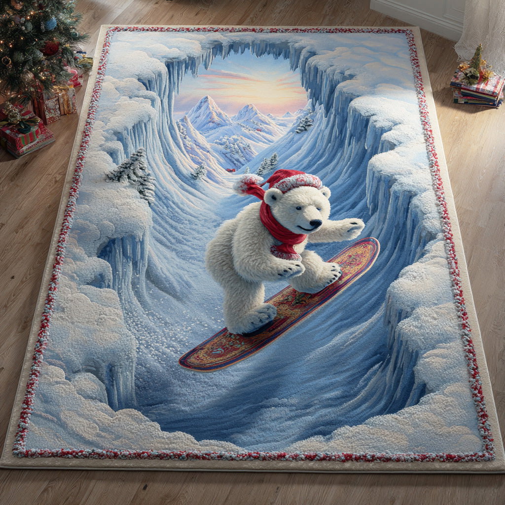 Snowy Bear Area Rug - Non-Slip Washable 3D Print Rug for Living Room & BedroomTVC2108116