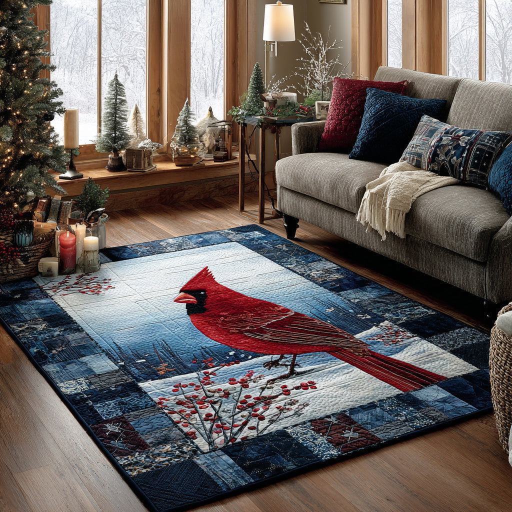Snowy Cardinal Area Rug - Non-Slip Washable 3D Print Rug for Living Room & BedroomTVC2108116