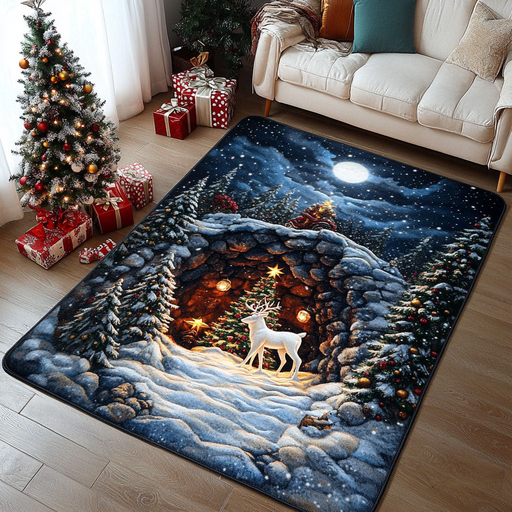 Snowy Evergreen Magic Area Rug - Non-Slip Washable 3D Print Rug for Living Room & BedroomTVC2108109