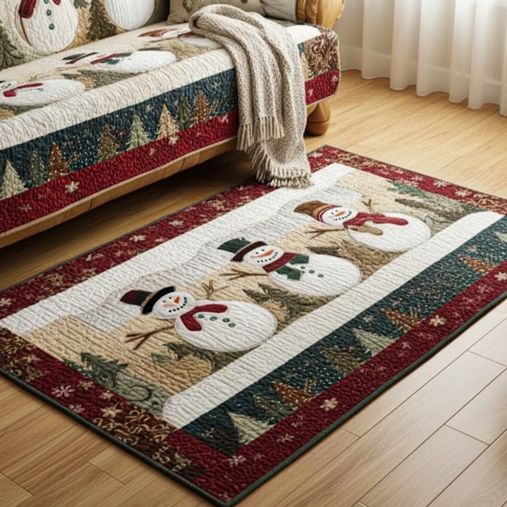 Snowy Friends Area Rug - Non-Slip Washable 3D Print Rug for Living Room & BedroomTVC2108115
