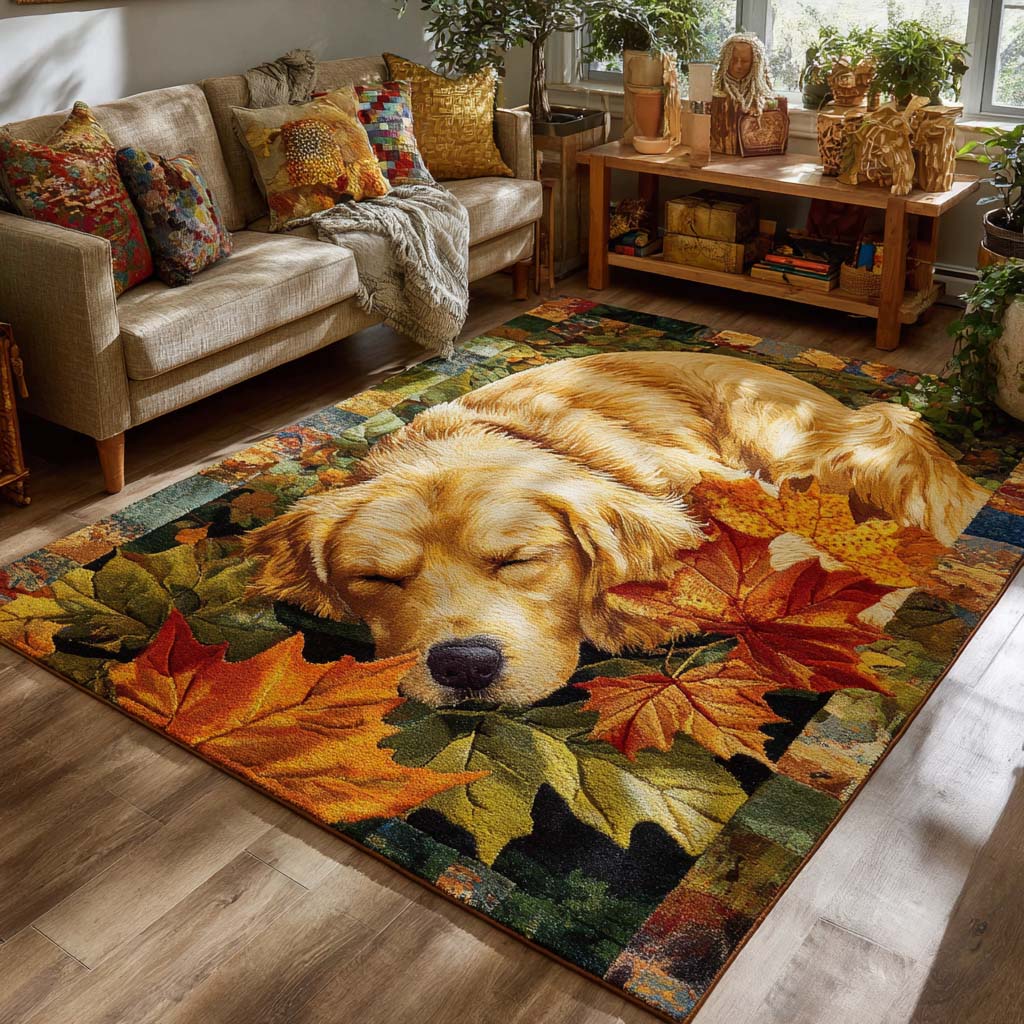 Snowy Golden Area Rug - Non-Slip Washable 3D Print Rug for Living Room & BedroomTVC2108115