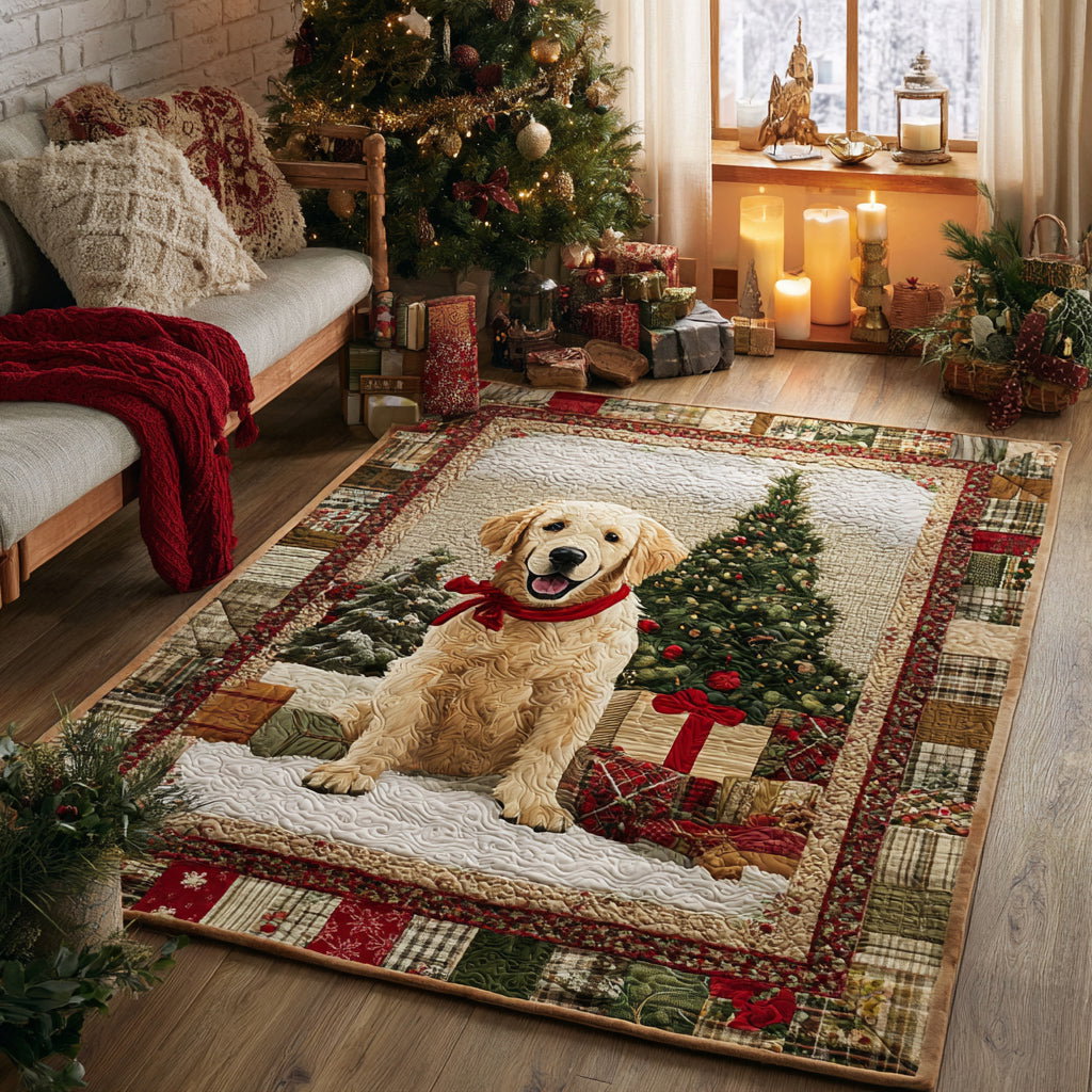 Snowy Golden Retriever Area Rug - Non-Slip Washable 3D Print Rug for Living Room & BedroomTVC2108115