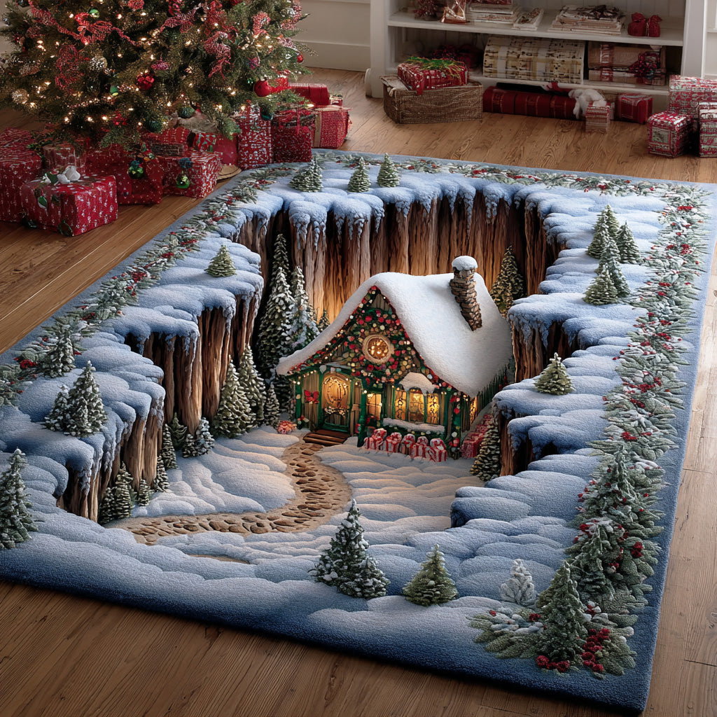 Snowy Magic Area Rug - Non-Slip Washable 3D Print Rug for Living Room & BedroomTVC2108115