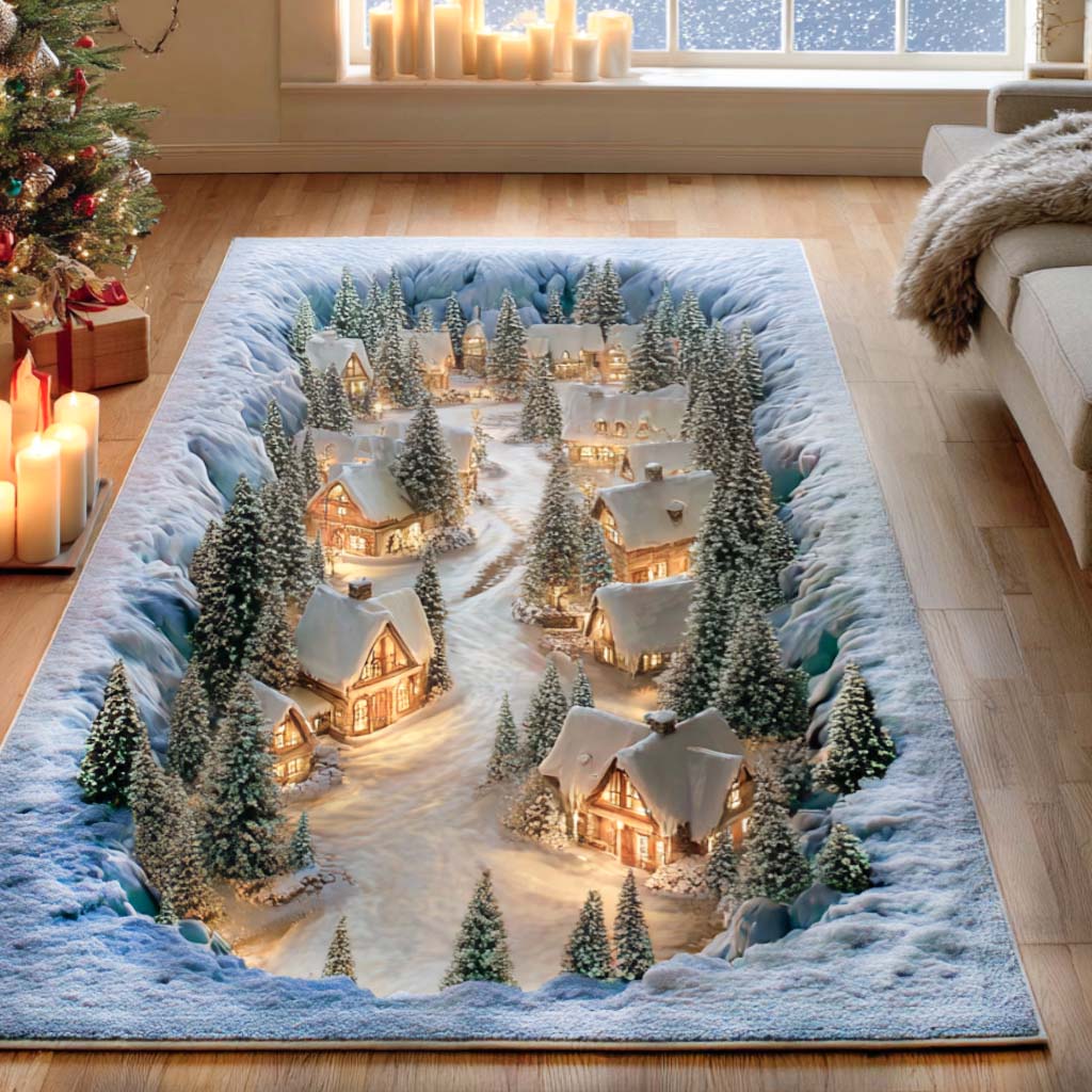 Snowy Path Area Rug - Non-Slip Washable 3D Print Rug for Living Room & BedroomTVC2108115