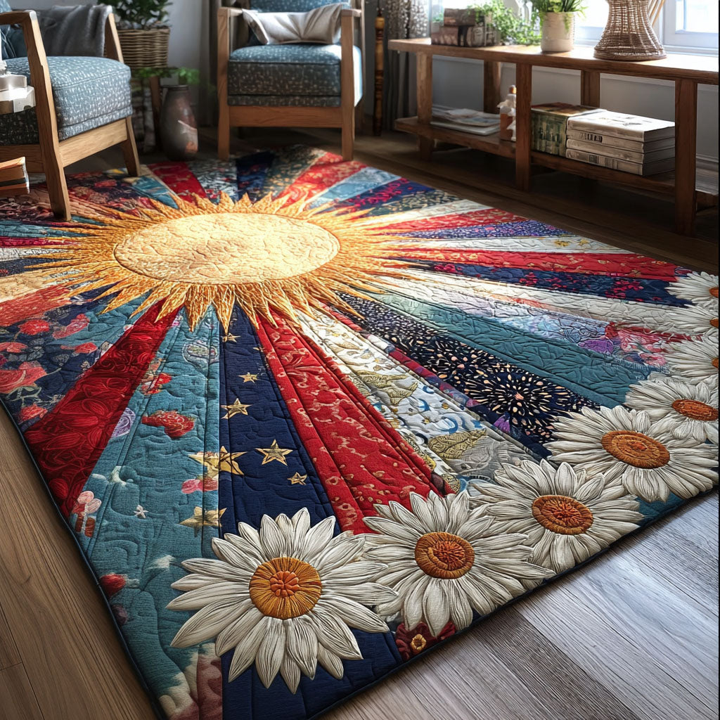 Solar Meadow Area Rug - Non-Slip Washable 3D Print Rug for Living Room & BedroomTVC2108114