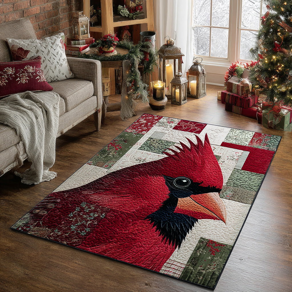 Solitary Cardinal Area Rug - Non-Slip Washable 3D Print Rug for Living Room & BedroomTVC2108114