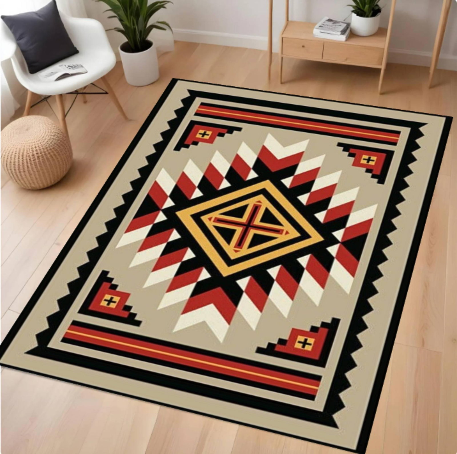 Southwestern Geometric Area Rug, Tribal Aztec Style CarpetTVC1708385