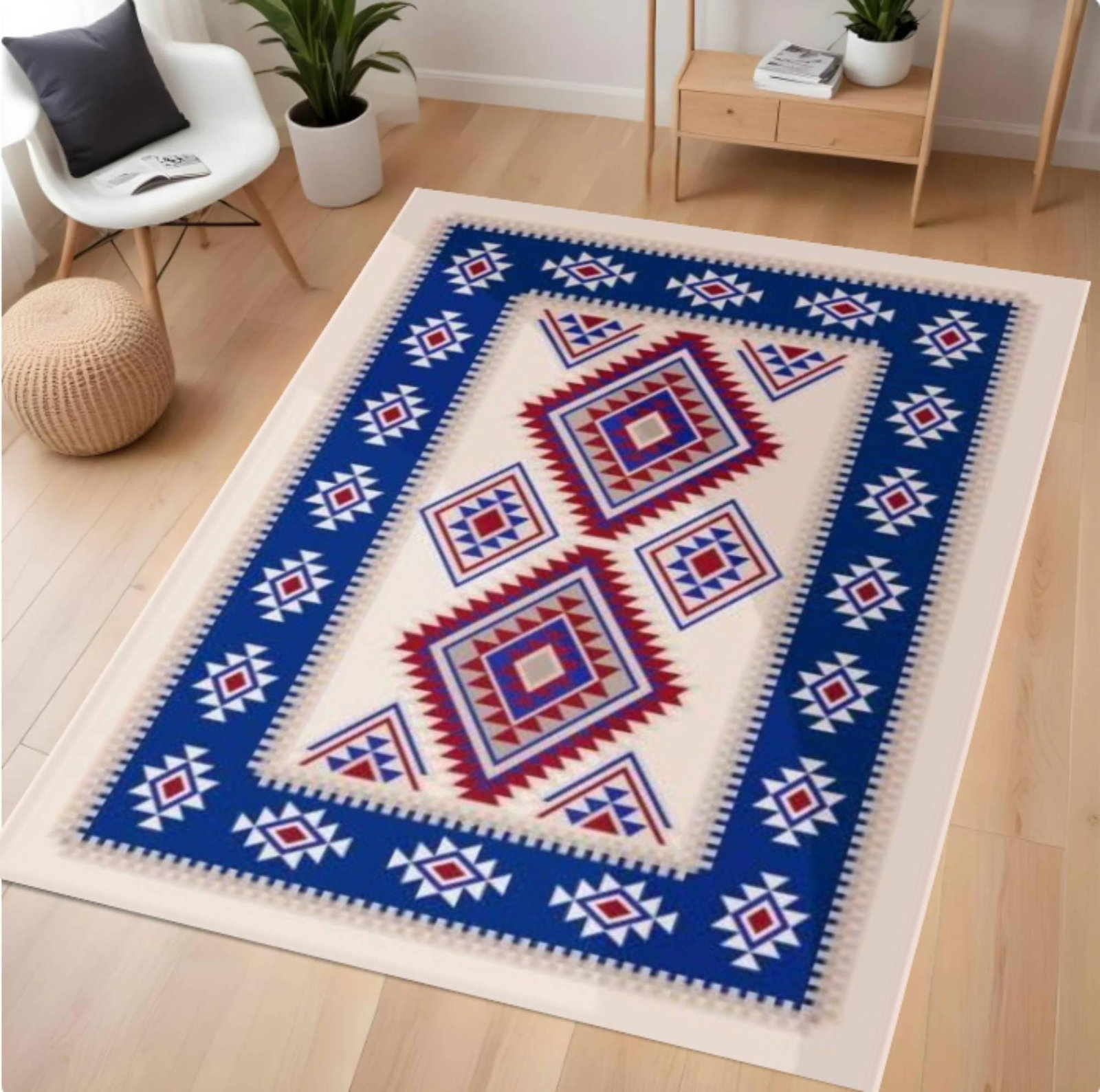 Southwestern Geometric Rug Washable Non-slip Floor Rug Tribal Aztec PatternTVC1708362
