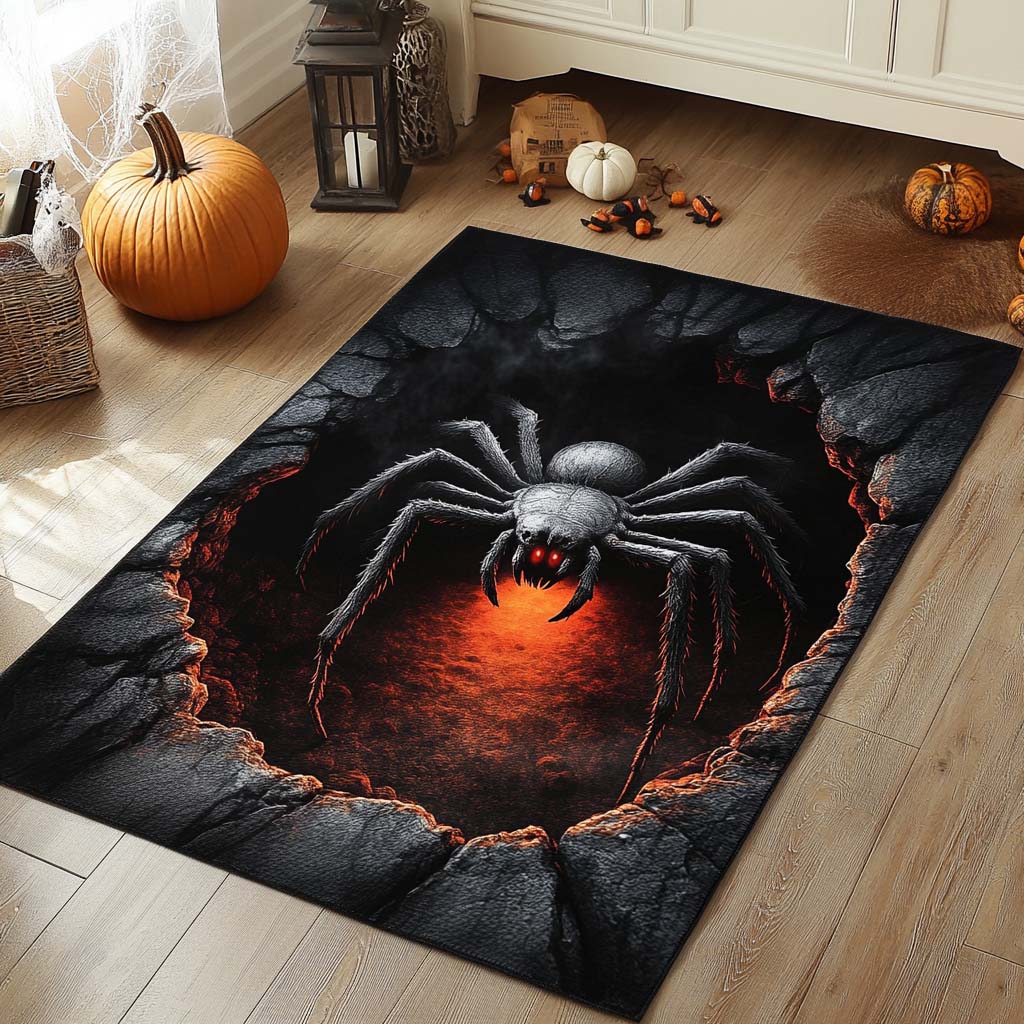 Spider Inferno Area Rug - Non-Slip Washable 3D Print Rug for Living Room & BedroomTVC2108114