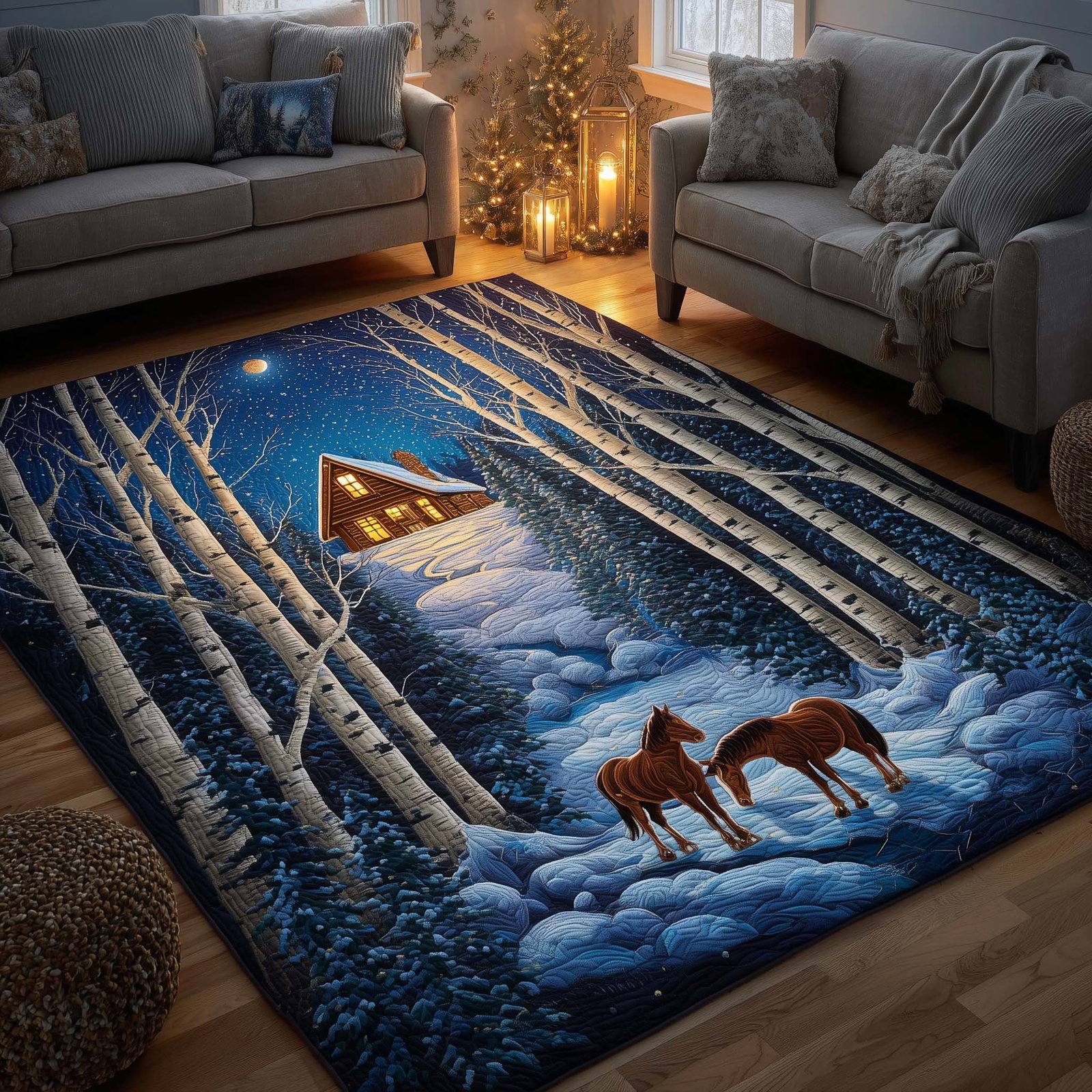 Spirit Horse Area Rug - Non-Slip Washable 3D Print Rug for Living Room & Bedroom (DesignTVC2108187