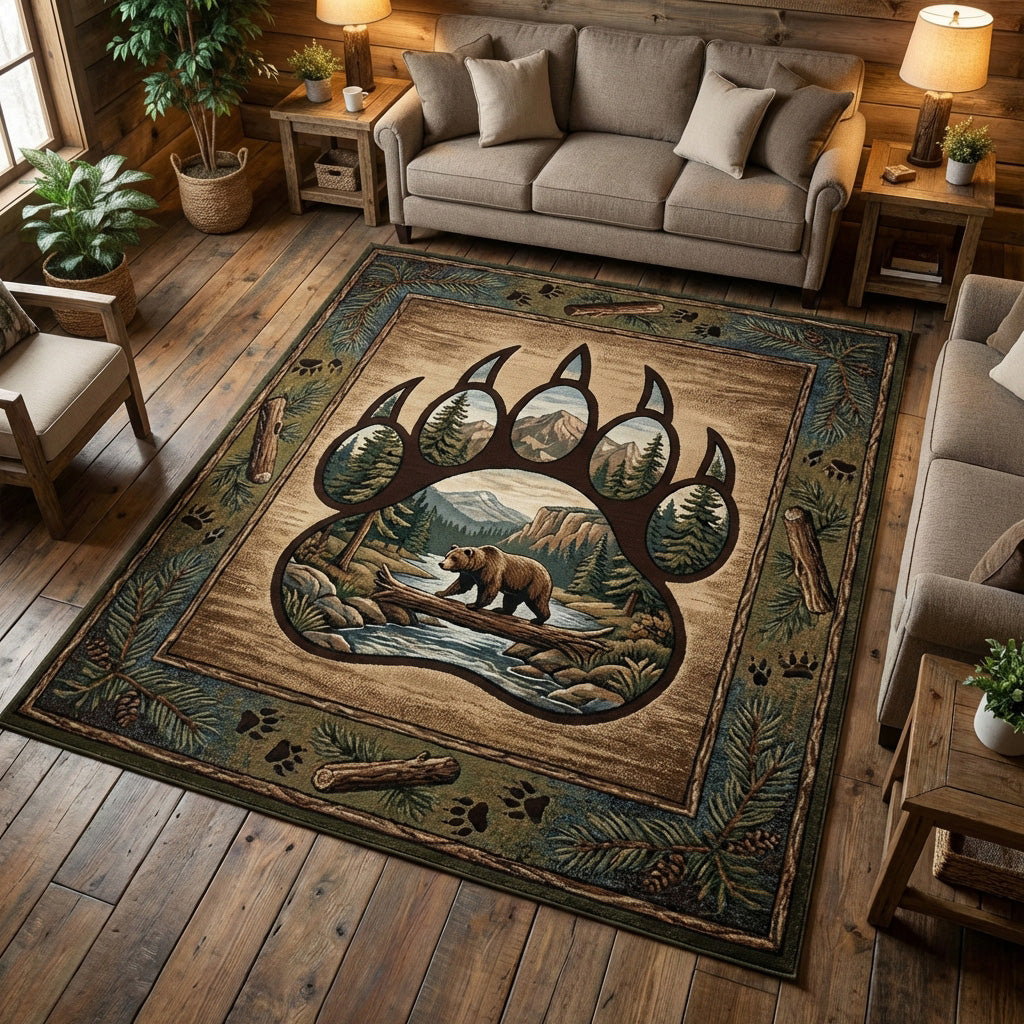 Spirit Paw Area Rug - Non-Slip Washable 3D Print Rug for Living Room & BedroomTVC2108113