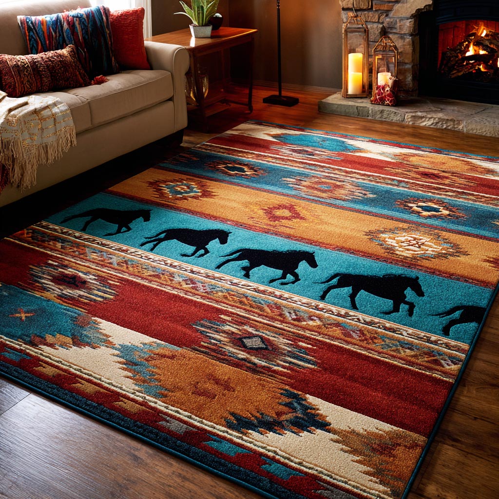 Spirit Stallion Area Rug - Non-Slip Washable 3D Print Rug for Living Room & BedroomTVC2108113