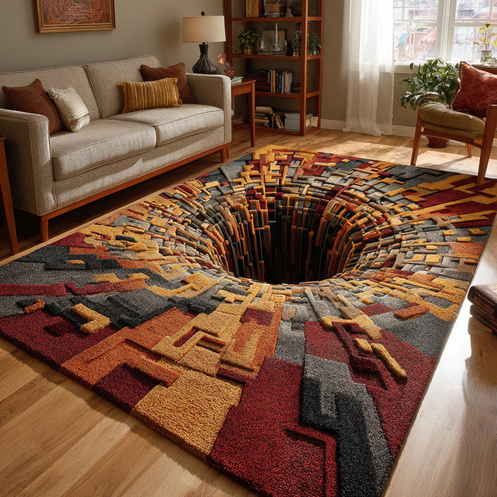 Spirit Starburst Area Rug - Non-Slip Washable 3D Print Rug for Living Room & BedroomTVC2108113