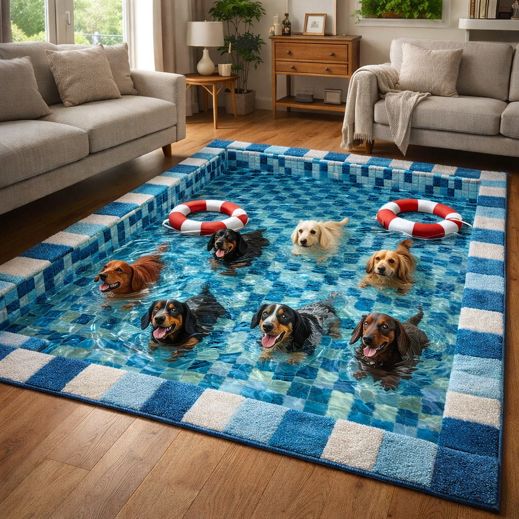 Splash Buddies Area Rug - Non-Slip Washable 3D Print Rug for Living Room & Bedroom (DesignTVC2108187
