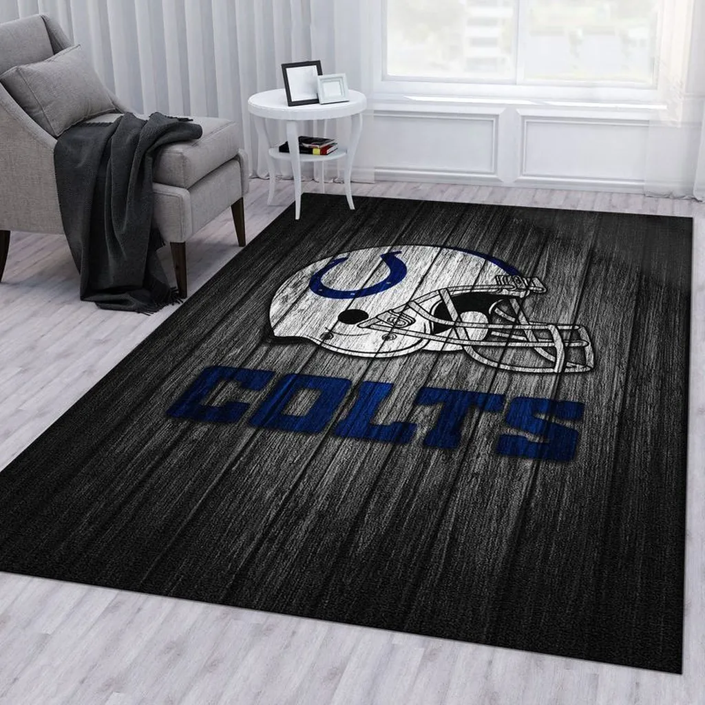 Sports Team Rug Modern Design for Living Room Decor Black and Red