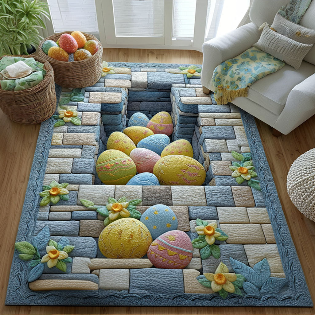 Spring Egg Parade Area Rug - Non-Slip Washable 3D Print Rug for Living Room & BedroomTVC2108113