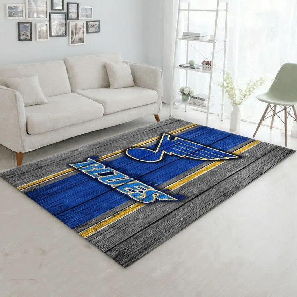 St. Louis Blues Rug - for Living Room Comfort and Style Blue and Gray