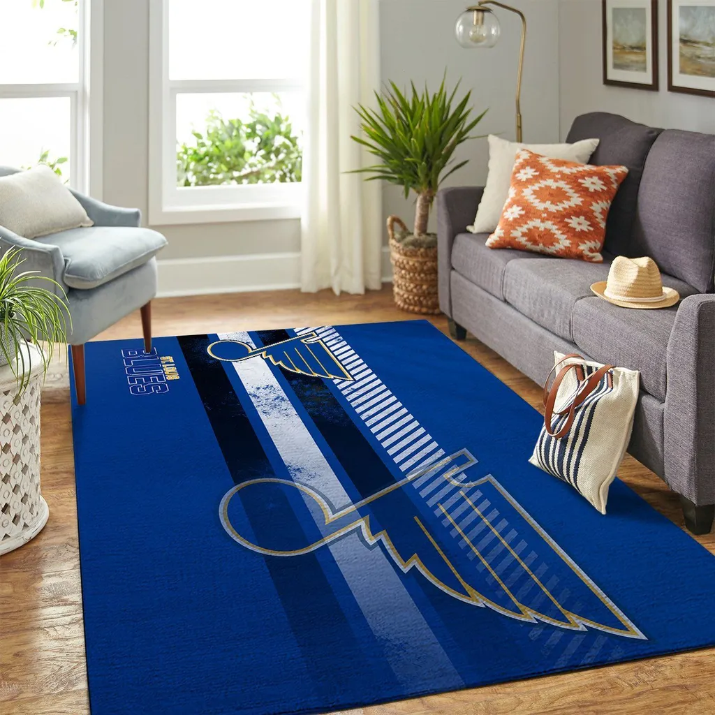 St. Louis Blues Rug - NHL Hockey Floor Area Mat Blue and White