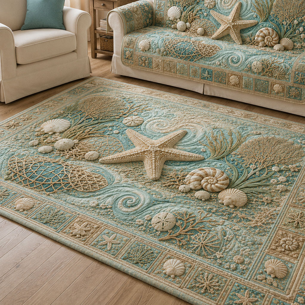 Starfish Bay Area Rug - Non-Slip Washable 3D Print Rug for Living Room & BedroomTVC2108111