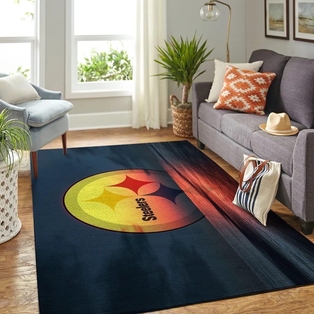 Steel City Pride Floor Rug Perfect for Home Decor Black and Yellow