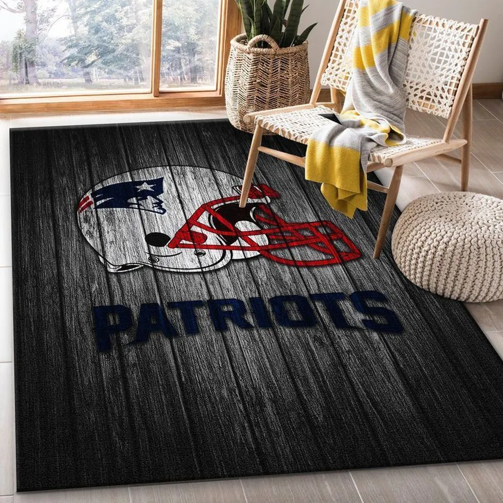 Steelers Football Area Rug for Living Room Decor Black and White