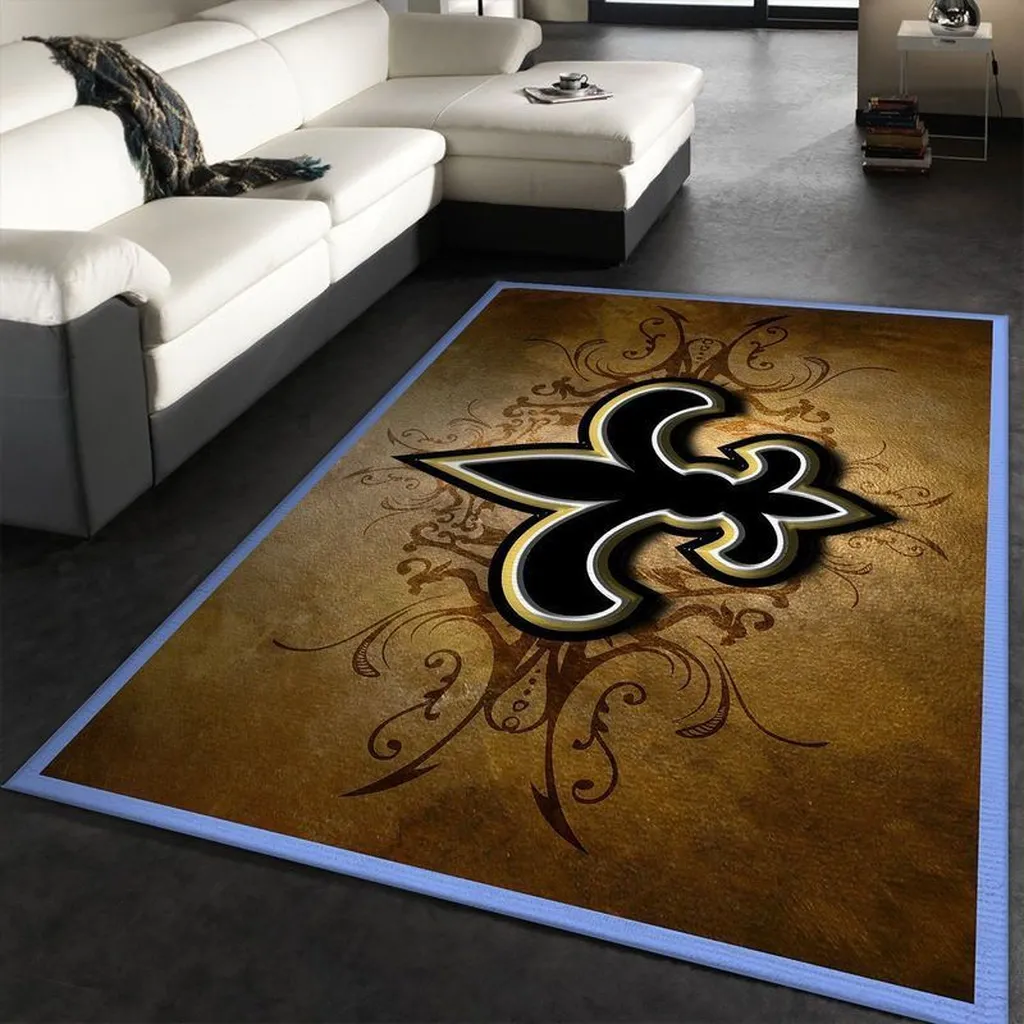 Steelers Logo Rug Modern Area Rug for Living Room Black and Brown
