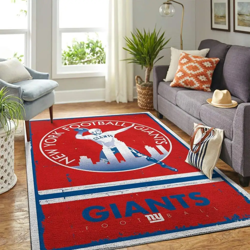 Steelers Logo Rug Modern Sports Floor Carpet Blue and Red