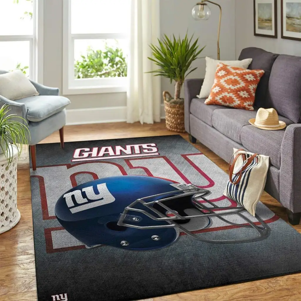 Steelers Rug with Cartoon Design for Living Room Blue and Gray