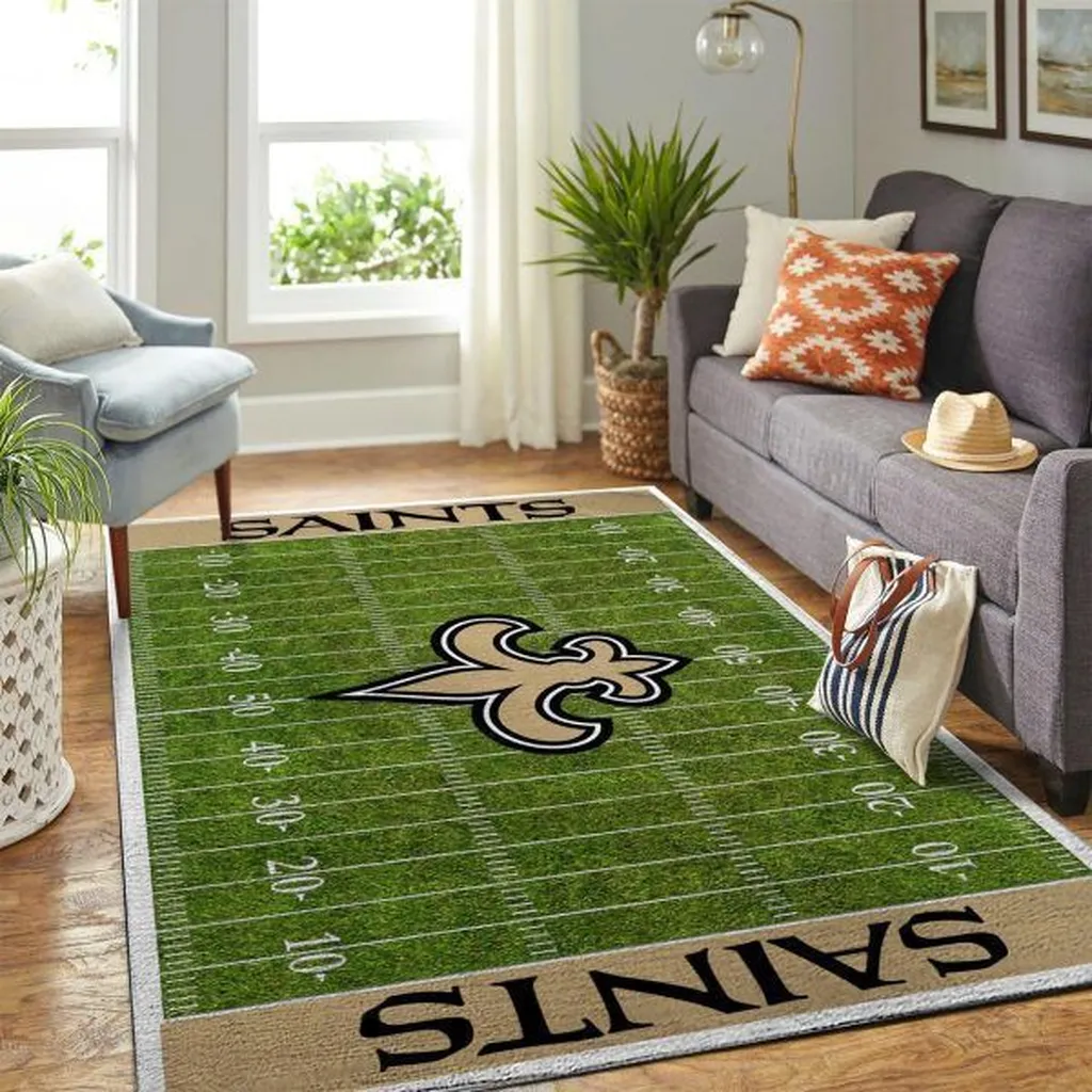 Steelers Snoopy Football Rug for Living Room Decor Beige and Green