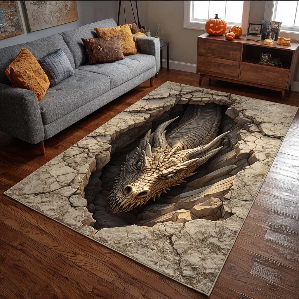 Stone Guardian Area Rug - Non-Slip Washable 3D Print Rug for Living Room & BedroomTVC2108111