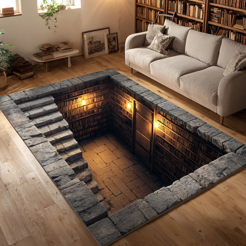 Stone Stairwell Area Rug - Non-Slip Washable 3D Print Rug for Living Room & BedroomTVC2108111