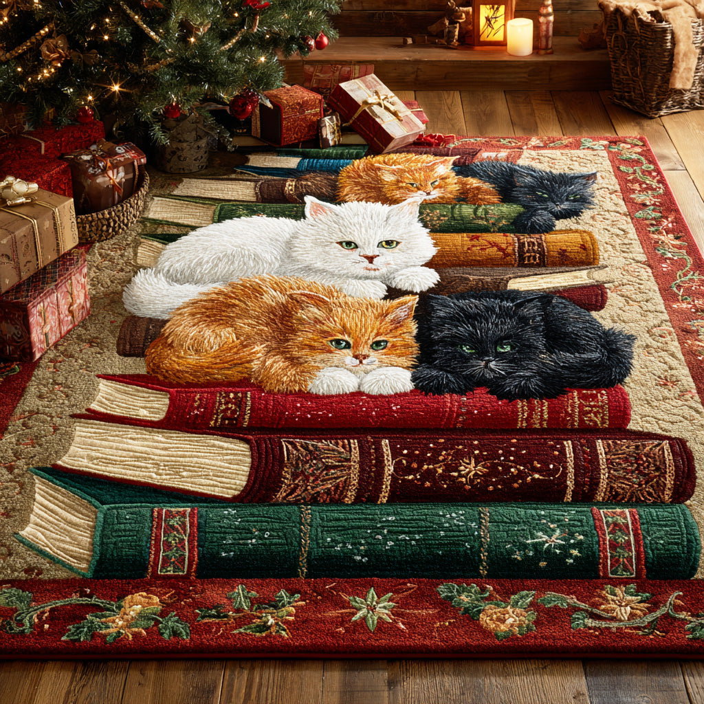 Storytime Paws Area Rug - Non-Slip Washable 3D Print Rug for Living Room & BedroomTVC2108111