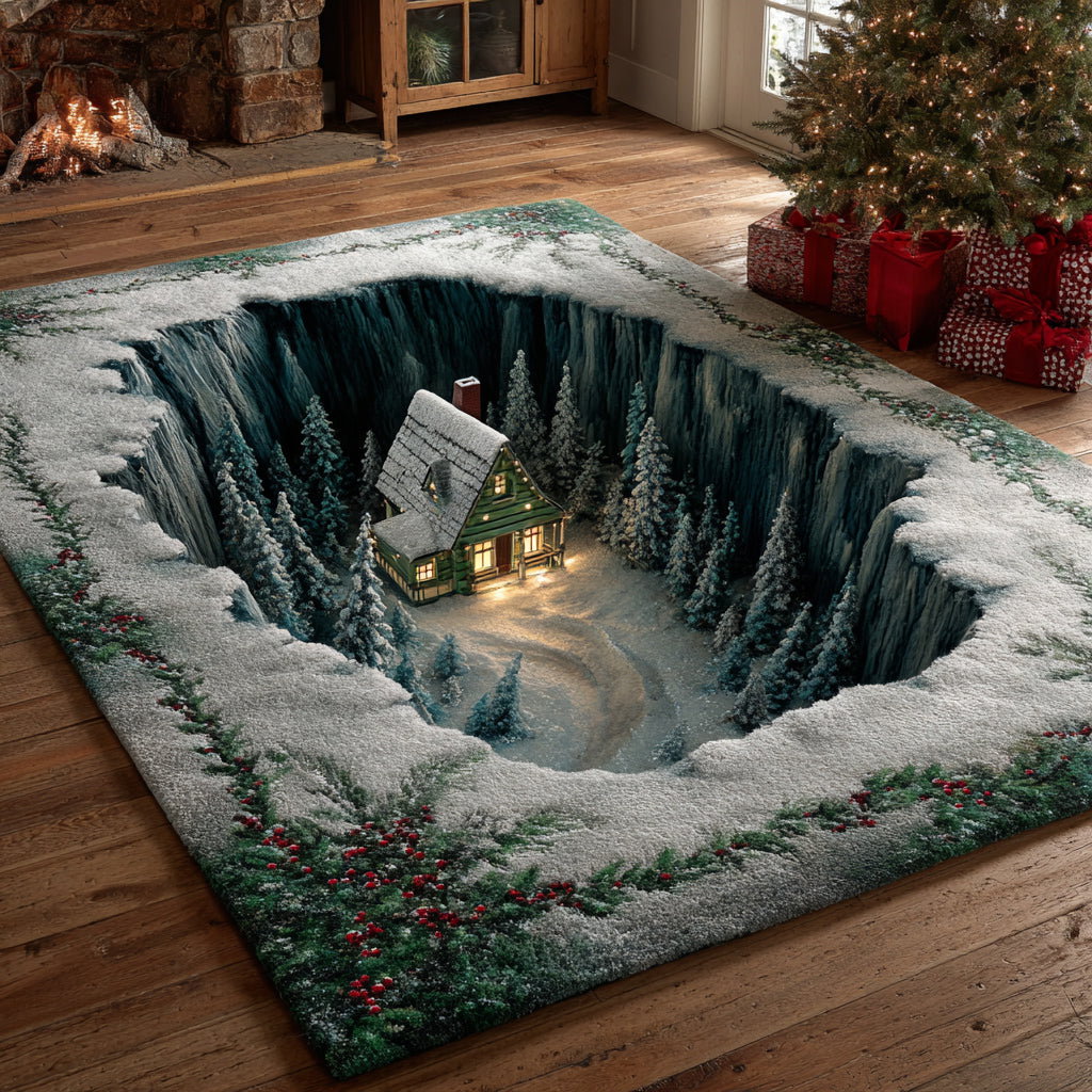 Stream Christmas Village Area Rug - Non-Slip Washable 3D Print Rug for Living Room & BedroomTVC2108111